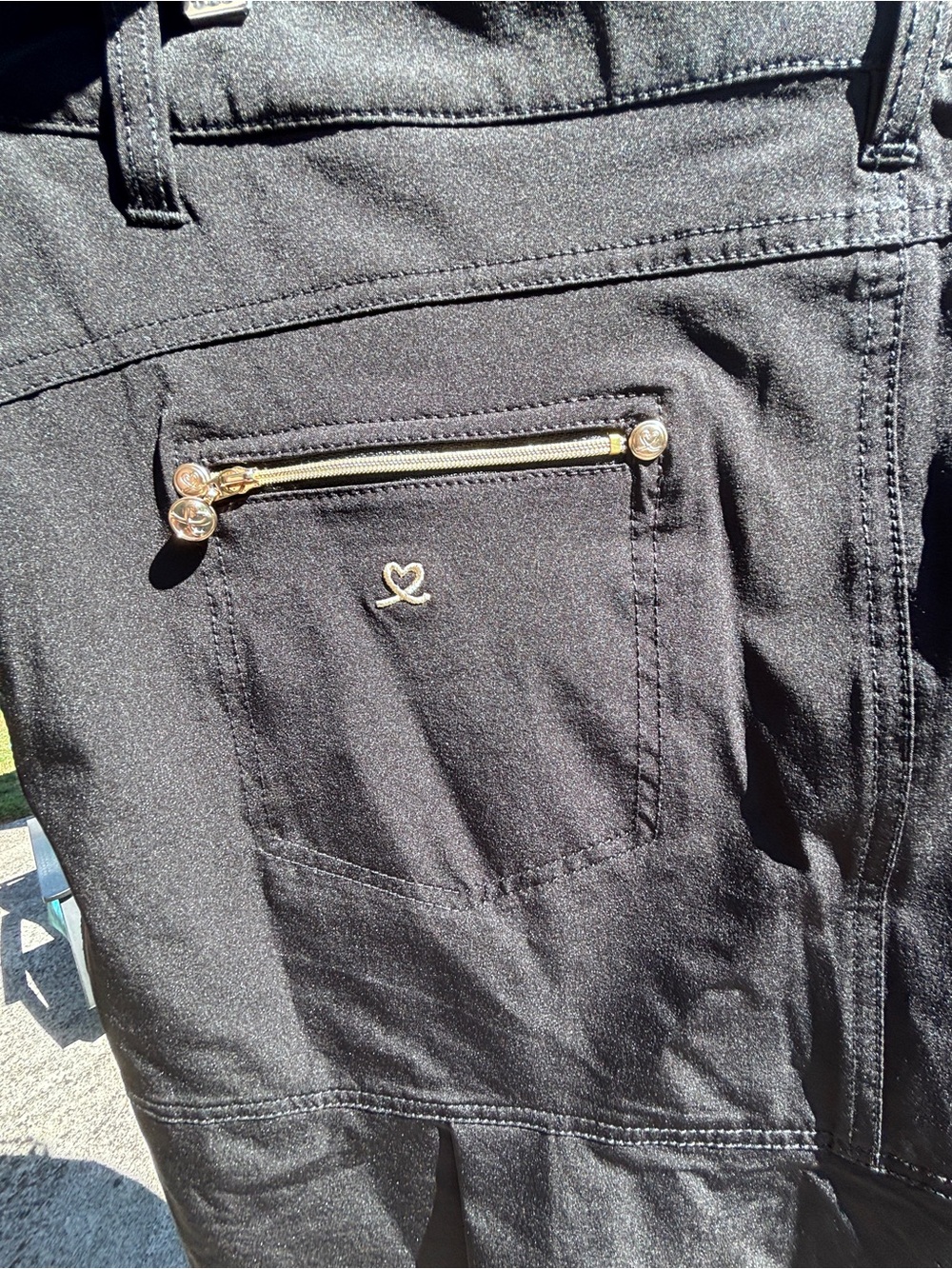 Daily Sports Born in Sweden Black Miracle Skort with Gold zipper/ buttons. - Picture 7 of 16